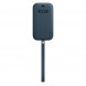 Кожаный чехол-бумажник iPhone 12 Pro Max Leather Sleeve with MagSafe - Baltic Blue (1:1)