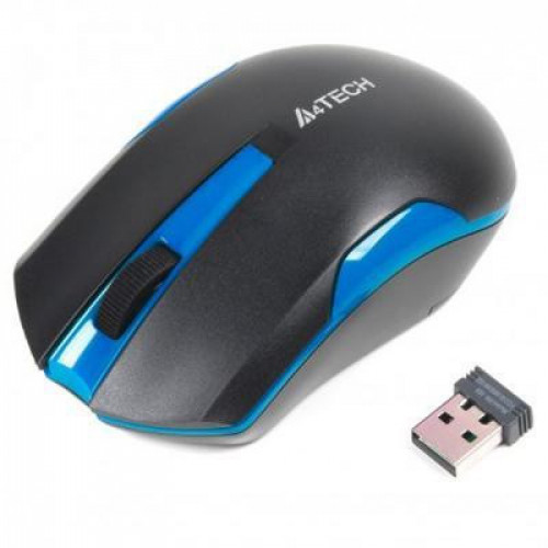 Мышь A4Tech беспроводная G3-200N (Black+Blue) USB V-Track