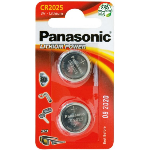 Батарейка Panasonic CR 2025 BLI 2 LITHIUM (CR-2025EL/2B)