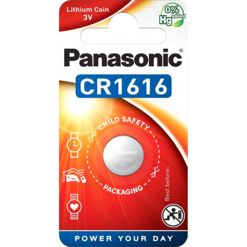 Батарейка Panasonic CR 1616 BLI 1 LITHIUM (CR-1616EL/1B)
