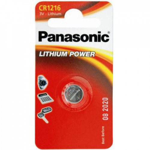 Батарейка Panasonic CR 1216 BLI 1 LITHIUM (CR-1216EL/1B)