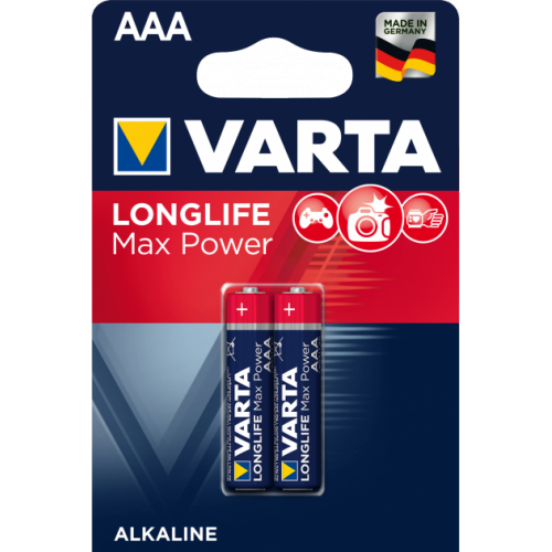 Батарейка VARTA LONGLIFE MAX POWER AAA  BLI 2 ALKALINE (04703101412)