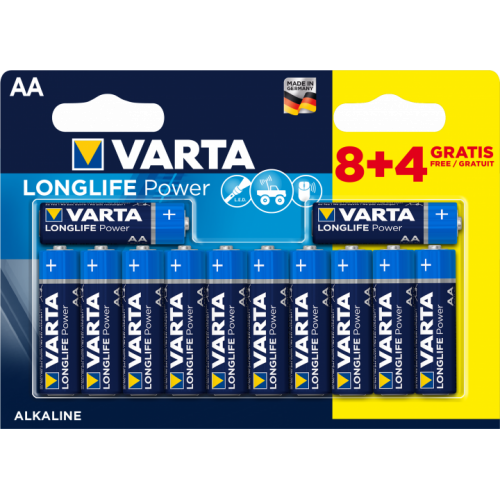 Батарейка VARTA LONGLIFE Power AA BLI 12 (8+4) ALKALINE (04906121472)