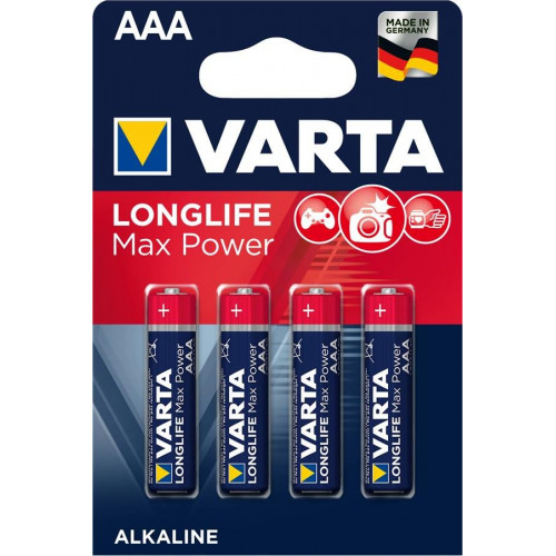 Батарейка VARTA LONGLIFE MAX POWER AAA  BLI 4 ALKALINE (04703101404)
