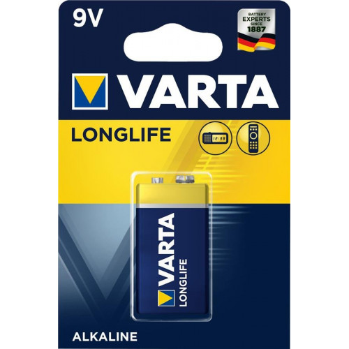 Батарейка VARTA LONGLIFE 6LR61 BLI 1 ALKALINE (04122101411)
