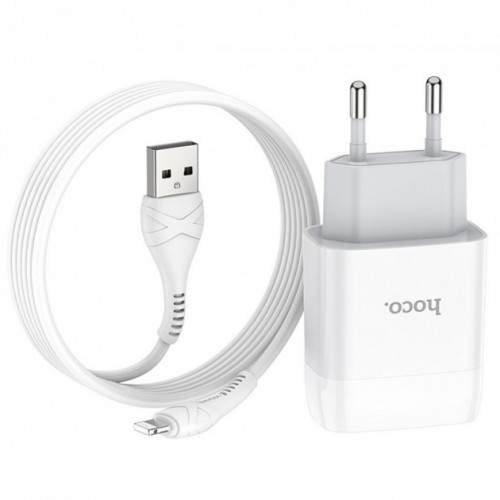 СЗУ Hoco C73A (2USB/2.4A) + lightning White