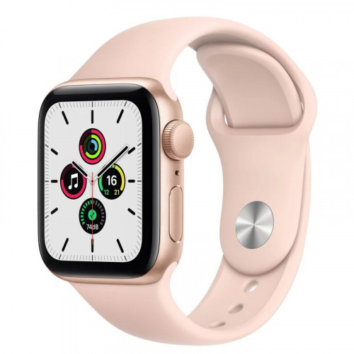 Apple Watch SE GPS 40mm Gold Aluminum Case w. Pink Sand Sport B. (MYDN2)