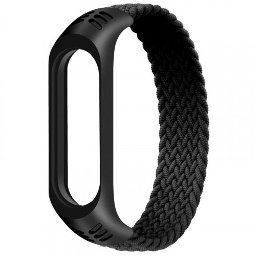 Монобраслет Braided Solo Loop для Xiaomi Mi Band 3/4/5/6 (L) Черный