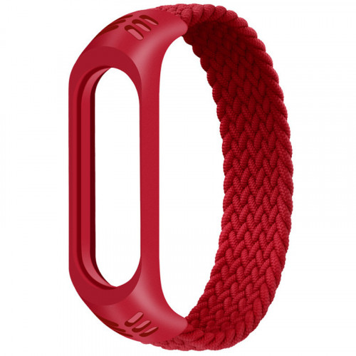 Монобраслет Braided Solo Loop для Xiaomi Mi Band 3/4/5/6 (L) Красный