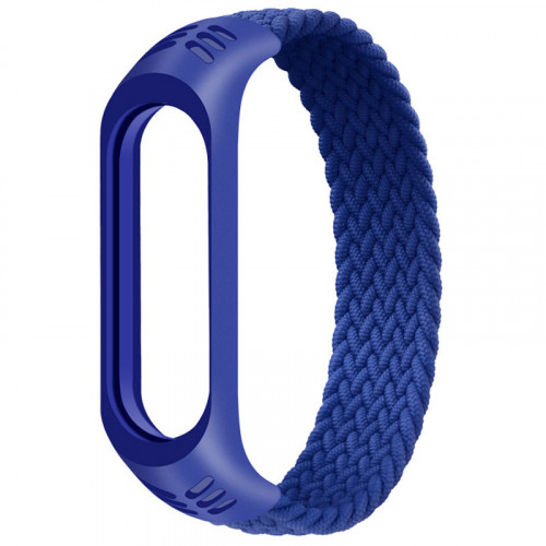 Монобраслет Braided Solo Loop для Xiaomi Mi Band 3/4/5/6 (L) Синий