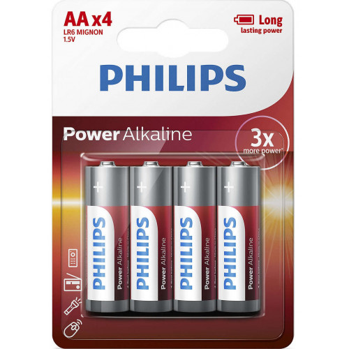 Батарейка Philips Power Alkaline AA BLI 4