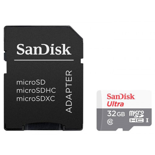 Карта памяти SanDisk 32GB microSDHC C10 UHS-I R100MB/s Ultra + SD