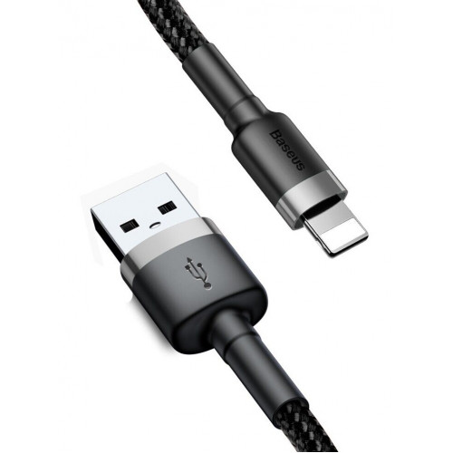 Кабель Baseus Cafule Lightning 2.4A (1m) Gray/Black (CALKLF-BG1)