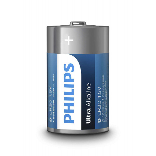 Батарейка Philips Ultra Alkaline D BLI 2