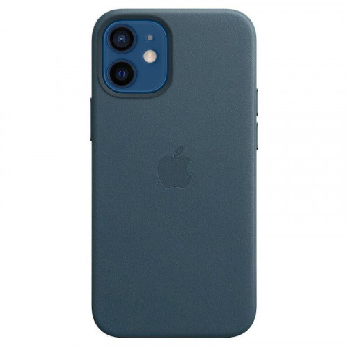 Кожаный чехол Apple Leather Case Baltic Blue с MagSafe (1:1) для iPhone 12/12 Pro