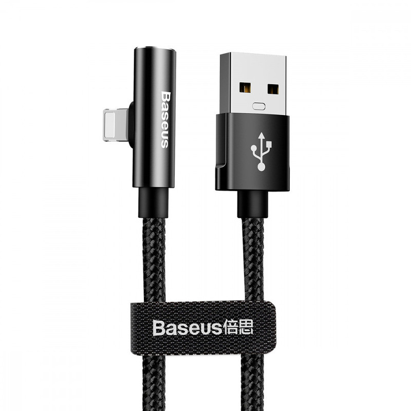 Кабель Baseus Rhythm Bent Lightning 2A (0.5m) Black(CALLD-A01)