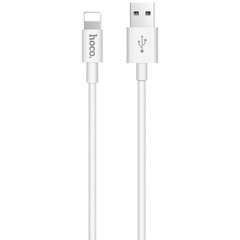 Кабель Hoco X23 Skilled lightning charging data cable White