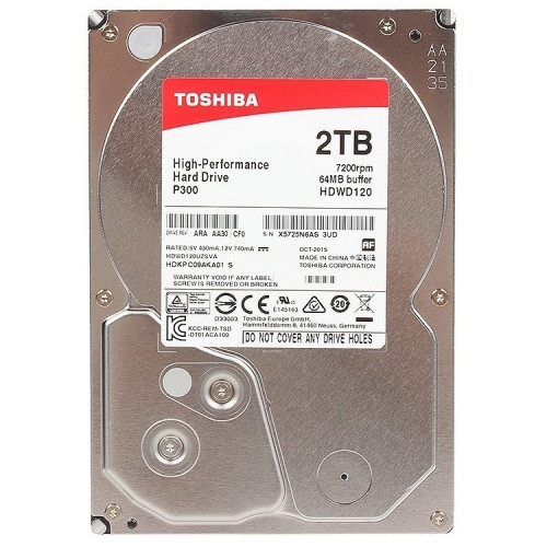 HDD SATA 2.0TB Toshiba P300 7200rpm 64MB (HDWD120UZSVA)