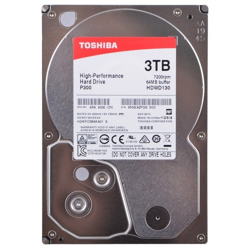 HDD SATA 3.0TB Toshiba P300 7200rpm 64MB (HDWD130UZSVA)