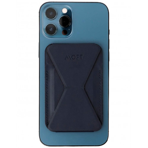 Кожаный чехол-бумажник с подставкой MOFT Snap-On MagSafe Baltic Blue