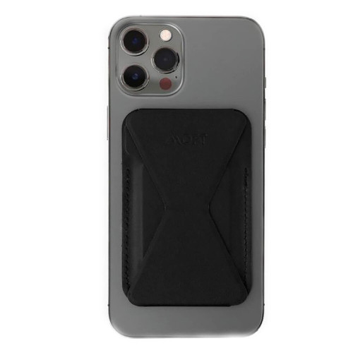 Кожаный чехол-бумажник с подставкой MOFT Snap-On MagSafe Black
