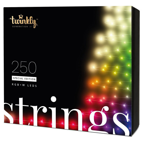 Smart LED Гирлянда Twinkly Strings RGBW 250, BT+WiFi, Gen II, IP44, кабель черный