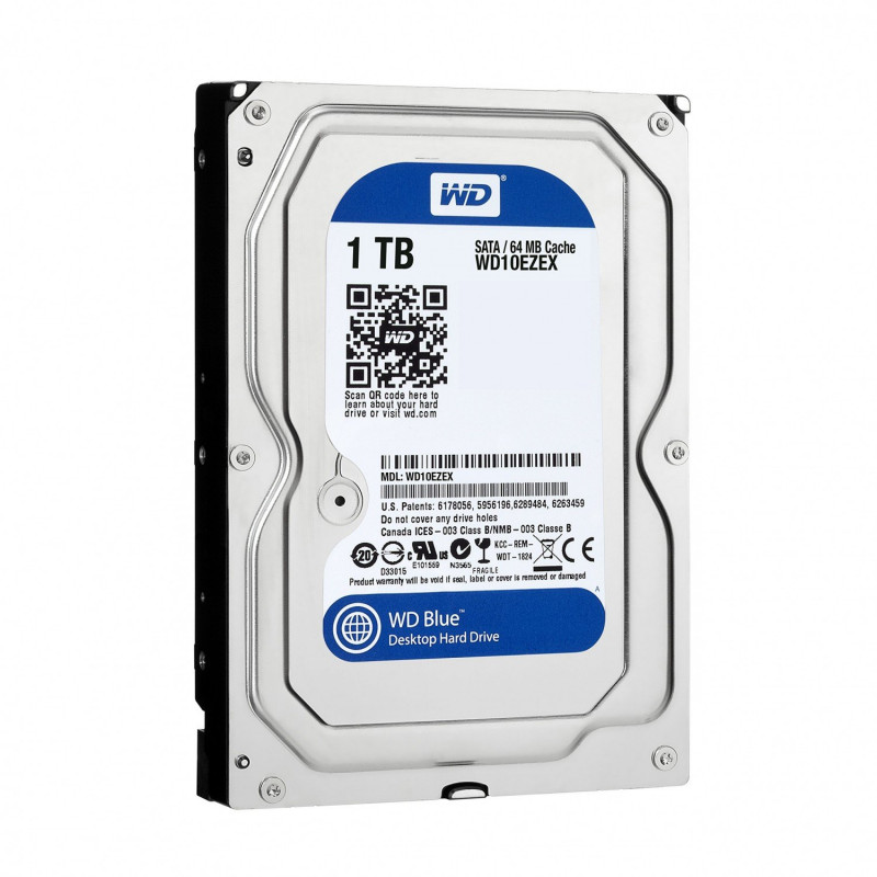 HDD SATA 1TB WD Blue 3,5 SATA 64MB 7200 об/хв (WD10EZEX). Купити