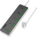 Сетевой фильтр Hoco AC13A 5-position extension cord socket including 3*USB output Black