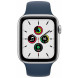 Apple Watch SE GPS 44mm Silver Aluminum Case w. Abyss Blue S. Band (MKQ43)