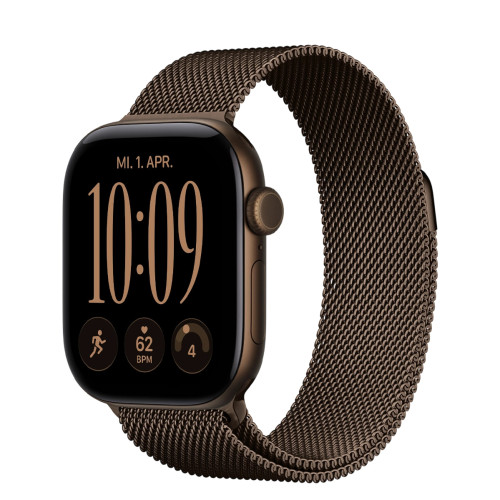 Apple Watch Series 12 GPS + Cellular 46mm Dark Bronze Aluminum Case w. Dark Bronze Milanese L. M/L (MKDG4)