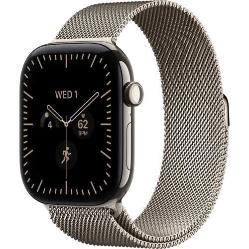 Apple Watch Series 12 GPS + Cellular 46mm Natural Titanium Case with Natural Milanese Loop M/L (MJGQ4)