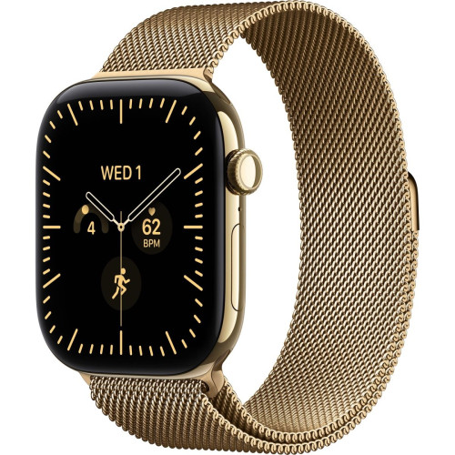 Apple Watch Series 12 GPS + Cellular 46mm Radiant Gold Tit. Case w. Radiant Gold Milanese L. M/L (MJGV4)