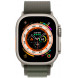 Apple Watch Ultra GPS + Cellular 49mm Titanium Case with Green Alpine Loop - Small (MNHC3/MNHJ3)