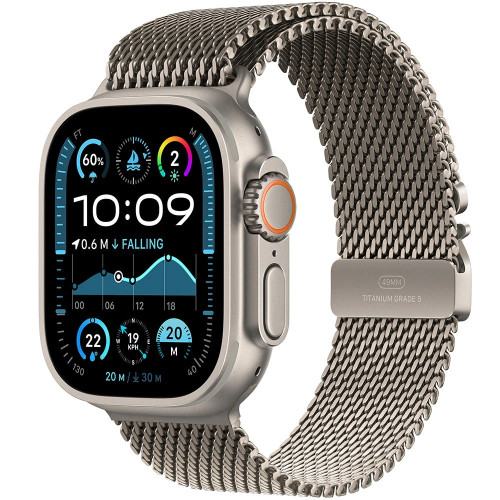 Apple Watch Ultra 2 GPS + Cellular 49mm Natural Titanium Case w. N. Titanium Milanese Loop - S (MX4M3)