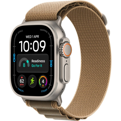Apple Watch Ultra 4 Natural Titanium Case with Desert Alpine Loop Medium (MJAF4)