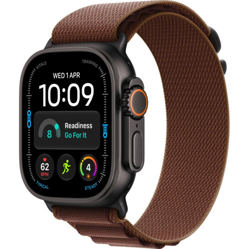 Apple Watch Ultra 4 Black Titanium Case with Burgundy Alpine Loop Small (MJC04)