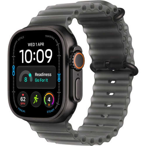 Apple Watch Ultra 4 Black Titanium Case with Translucent Black Ocean Band (MJAY4)