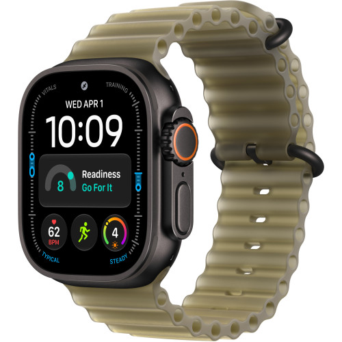 Apple Watch Ultra 4 Black Titanium Case with Translucent Kelp Ocean Band (MJCT4+MKAV4)