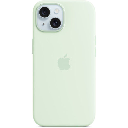Чехол Apple iPhone 15 Silicone Case with MagSafe (1:1) Soft Mint 