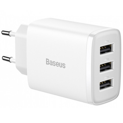 СЗУ Baseus Compact Charger 3U 17W White (CCXJ020102)