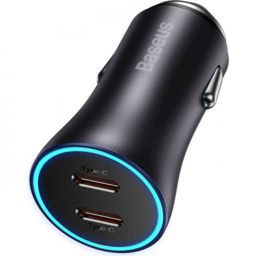АЗУ Baseus Golden Contactor Pro Dual Fast Charger Car Charger C+C 40W Dark Gray (CGJP000013)