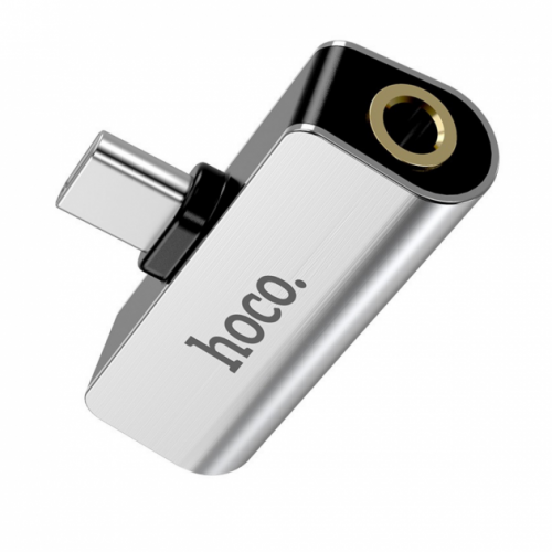 Адаптер Hoco LS26 Type-C 2-in-1 audio converter Silver