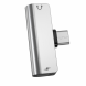 Адаптер Hoco LS26 Type-C 2-in-1 audio converter Silver