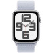 Apple Watch SE (2024) GPS 44mm Silver Aluminium Case w. Blue Cloud Sport Loop (MXET3)