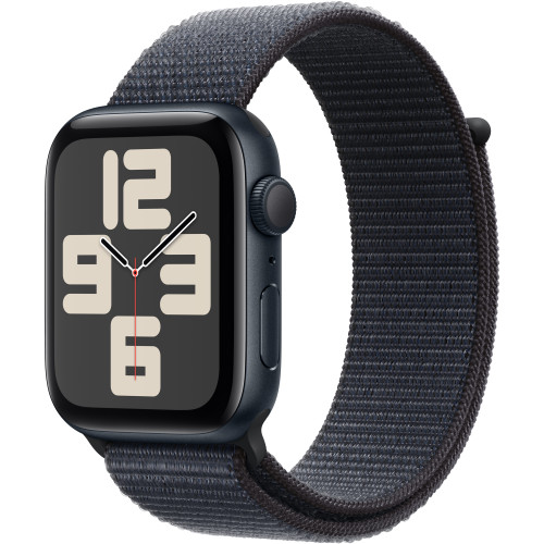 Apple Watch SE (2024) GPS 44mm Midnight Aluminium Case w. Ink Sport Loop (MXEP3)