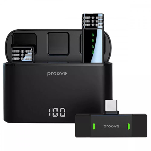 Петличный микрофон Proove Record Type-C + Lightning Black (PMRC00010202)