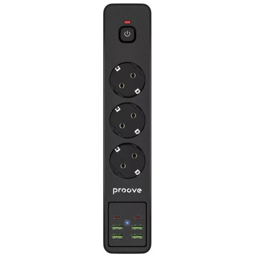 Мережевий фільтр Proove Power Strip P-03 (3 розетки + 4 USB + 2 Type-C) 2М