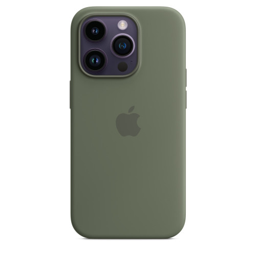 Чохол Apple Silicone Case з MagSafe Olive (1:1) для iPhone 14 Pro