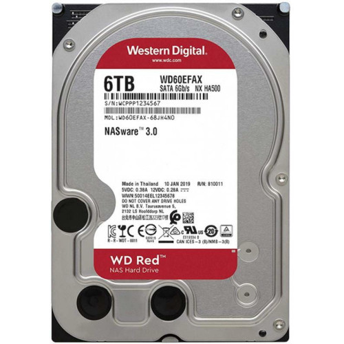 HDD SATA 6.0TB WD Red 5400rpm 256MB (WD60EFAX)
