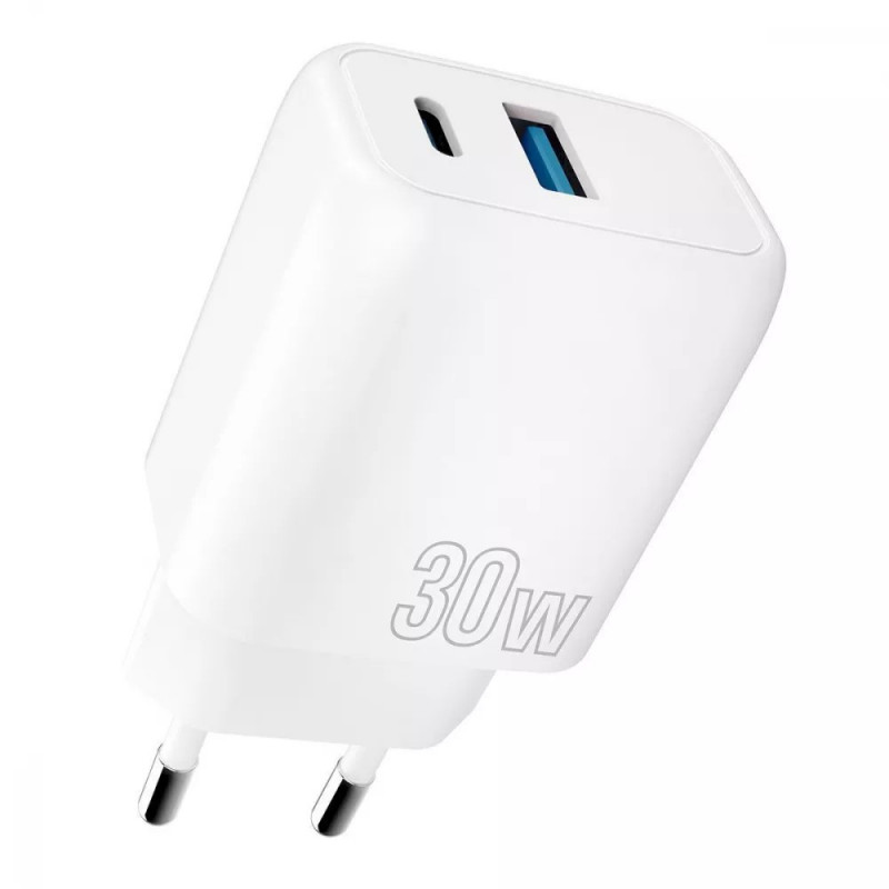СЗУ Proove Silicone Power Plus 30W (Type-C + USB) White